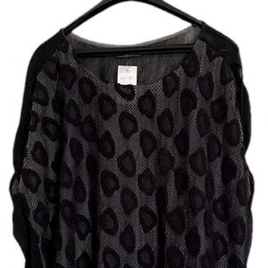 🇩🇰 NWT NOR Denmark sleeveless black and gray tunic with leopard spots, size XL